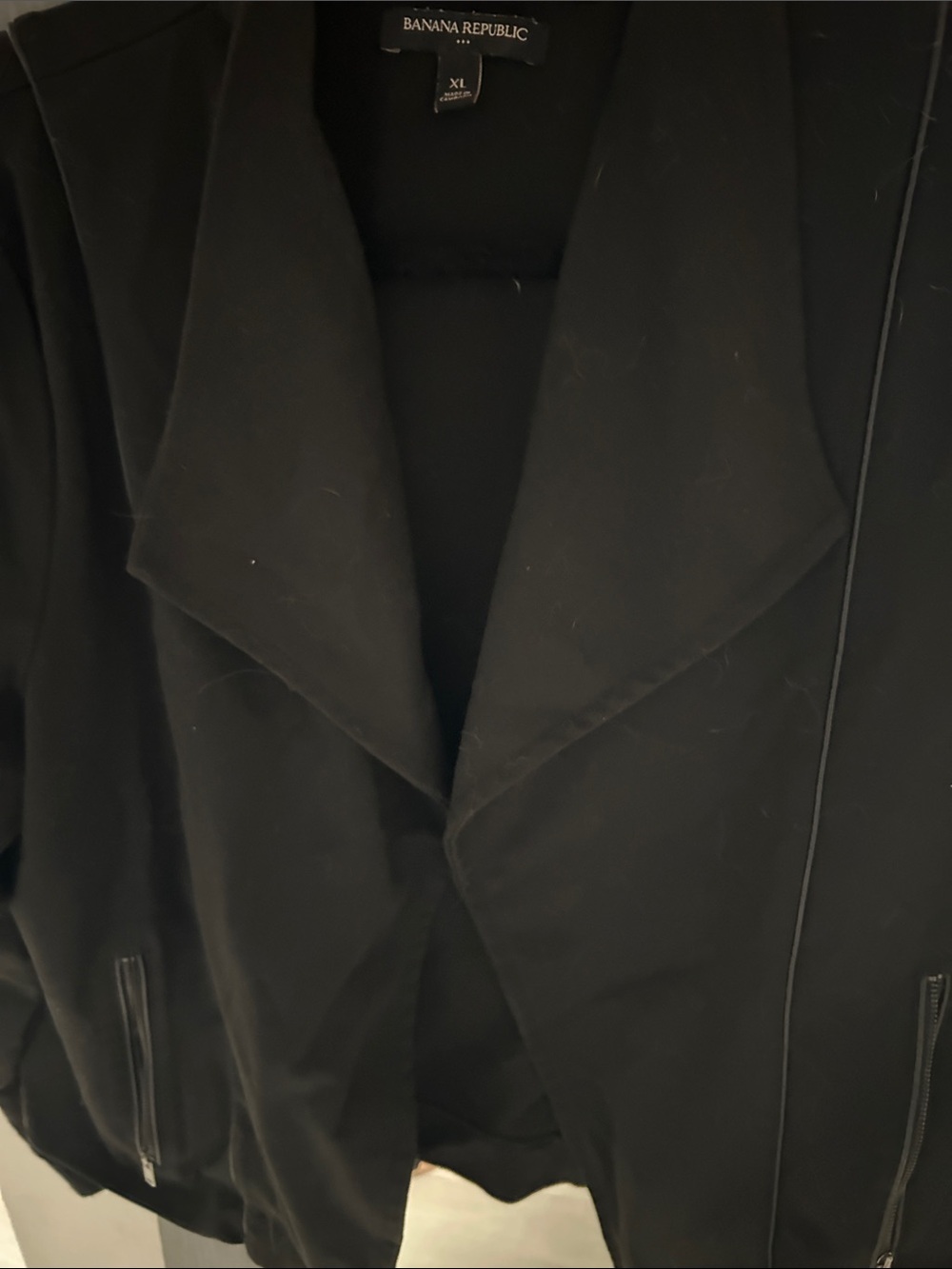 Banana Republic Black Draped Open-Front Blazer Jacket